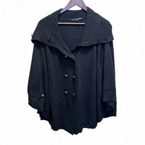 Pennington's MXM Black Knit Poncho Sweater Size 2X